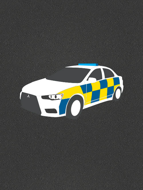 thermal markings cycling proficiency police car