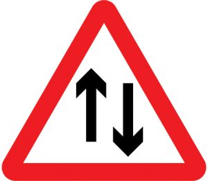 thermal markings 2 way traffic sign